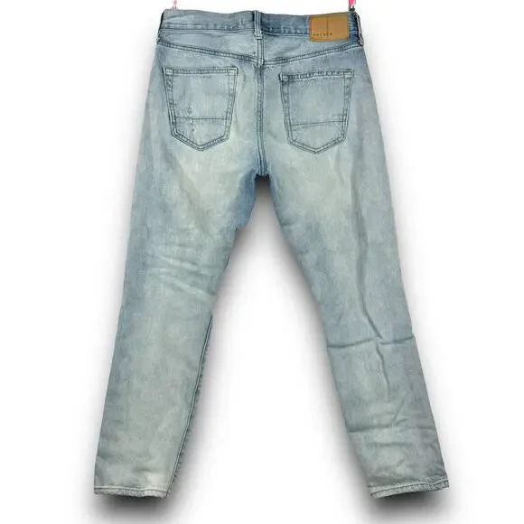 PacSun Mens Slim Fit Tapered Leg Light Ripped Distressed Jeans Light Wash 29x30* - Picture 8 of 13